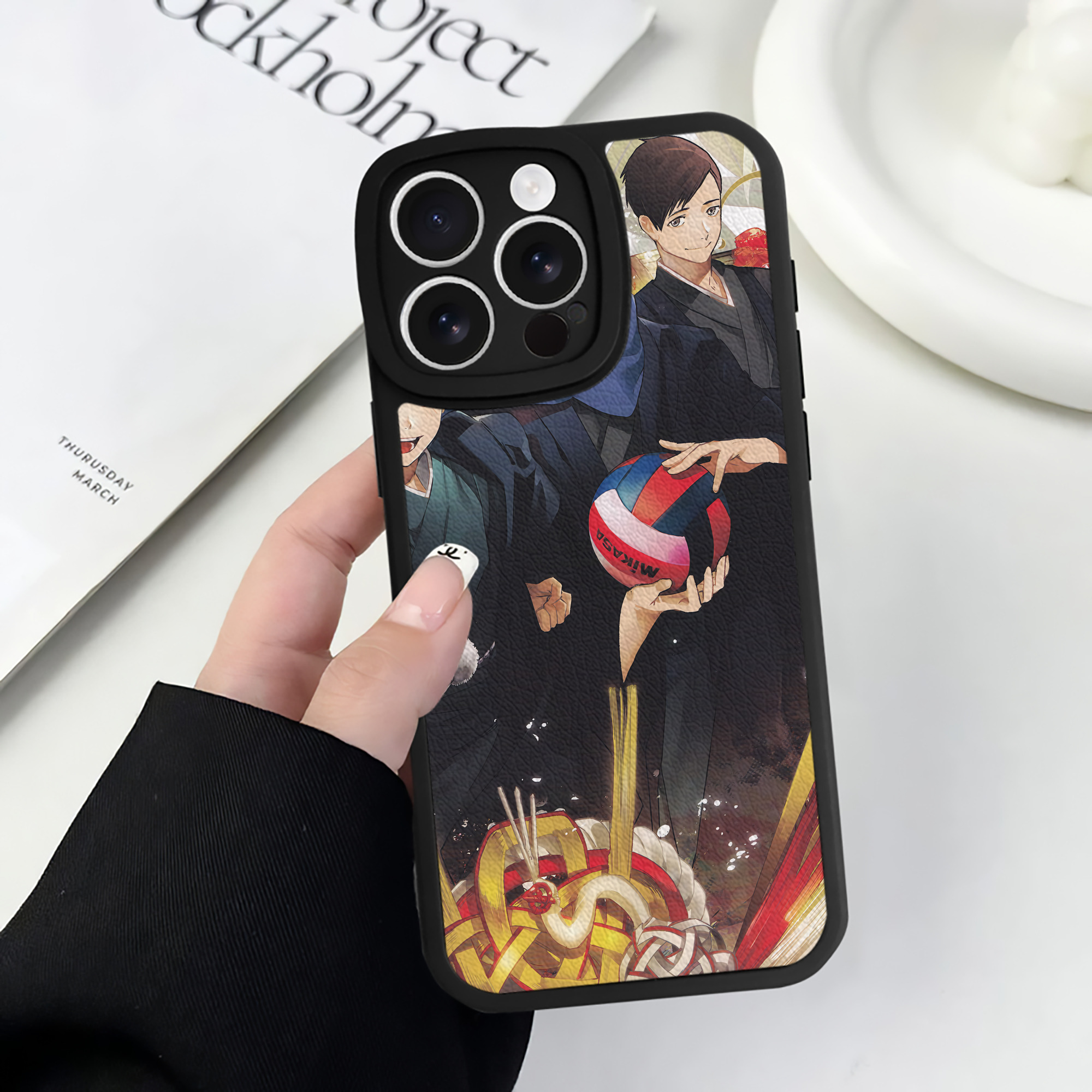 （画像用） ハイキュー!! Haikyu!! 【iPhone 16シリーズ対応】シリコンスマホケース（レザー調） 材質：シリコン